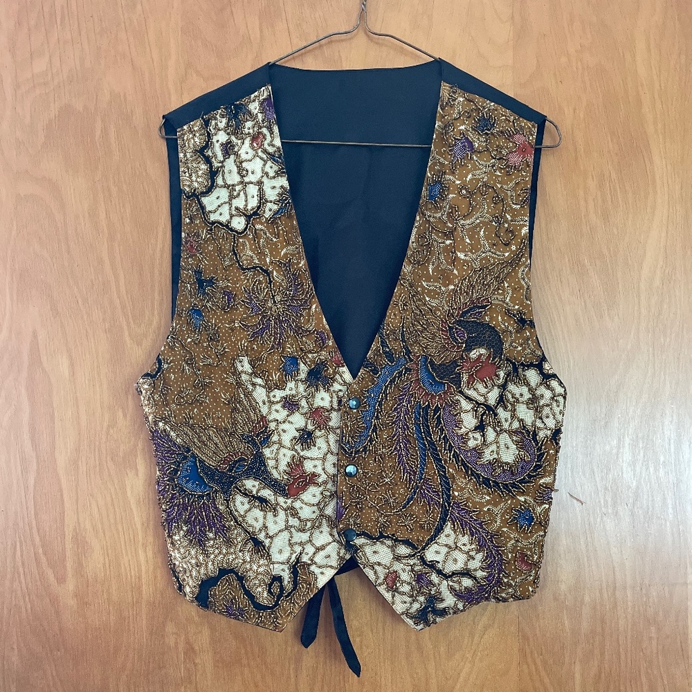 Vintage Kenar Golden Beaded Vest